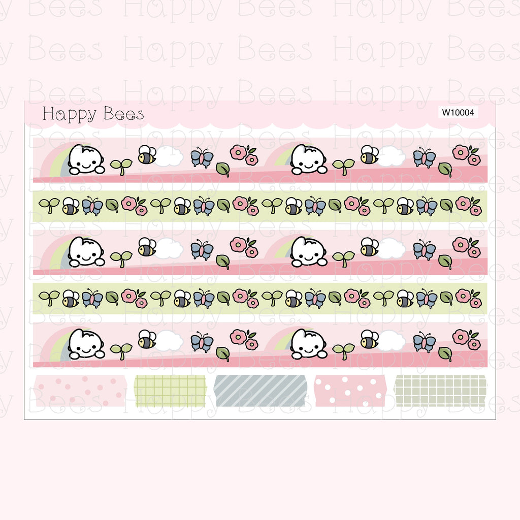 Seasonal Washi Strips - Cute Doodles Planner Stickers W10004-7