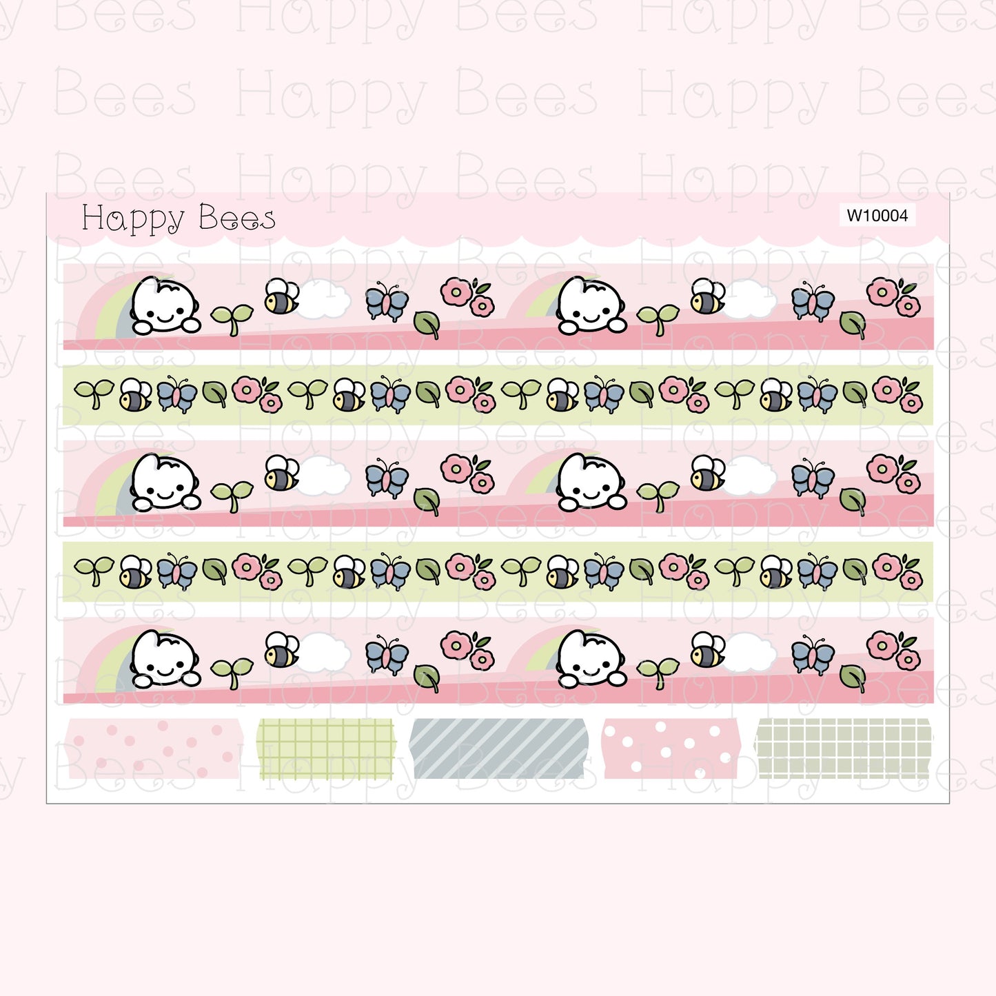 Seasonal Washi Strips - Cute Doodles Planner Stickers W10004-7