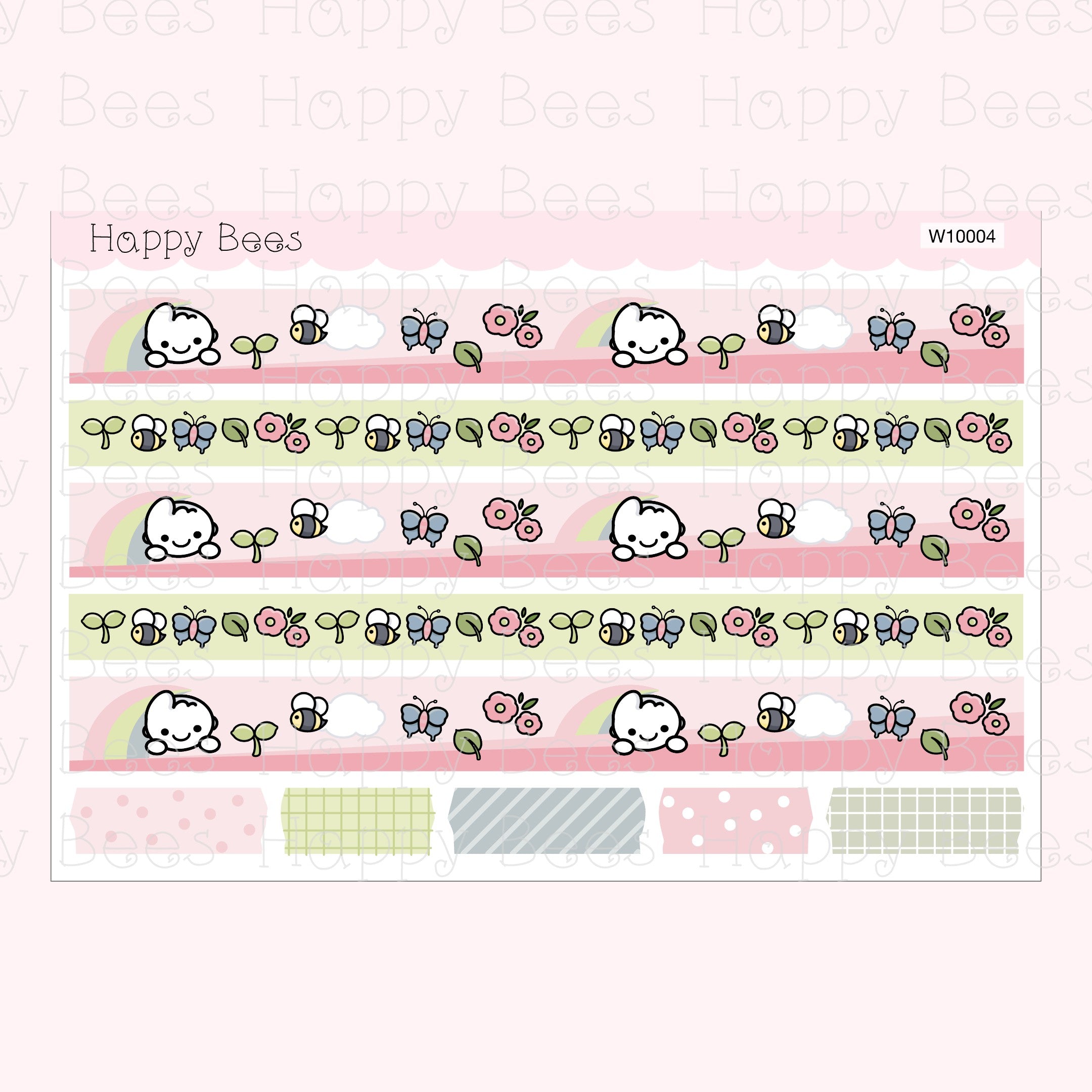 Seasonal Washi Strips - Cute Doodles Planner Stickers W10004-7
