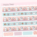 Happy Mail Washi Strips - Cute Doodles Planner Stickers W10009