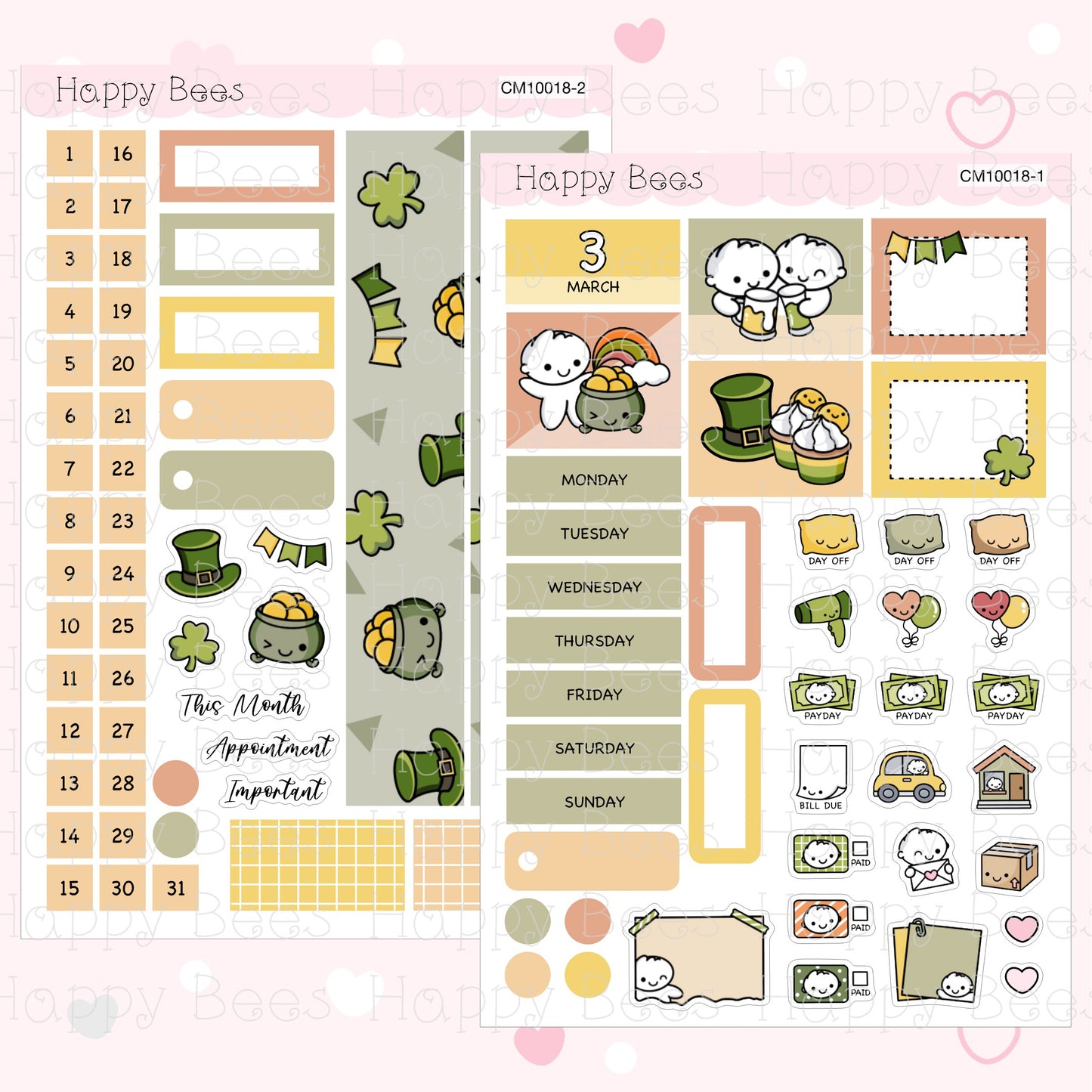 January to June - Hobonichi Cousin Monthly Planner Sticker Kit CM10016-18 / 20-22