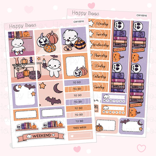Get Ready for Halloween - Hobonichi Cousin Weekly Planner Sticker Kit CW10016