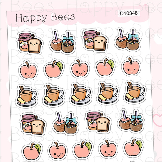 Apple Doodles - Cute Food Fruit Drinks Planner Stickers D10348