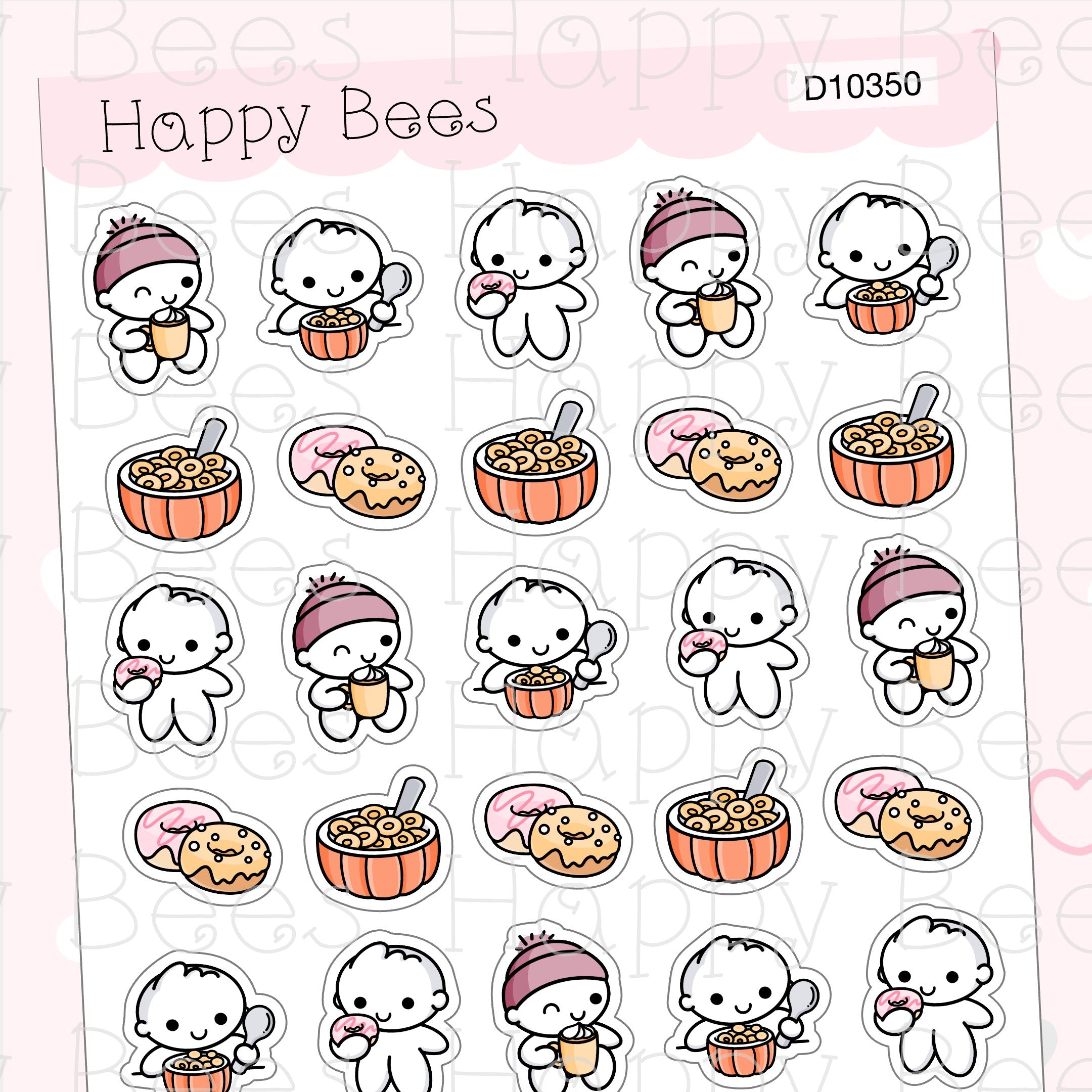 Pumpkin Spice Doodles Vol. 2 - Cute Autumn Food Drinks Planner Stickers D10350