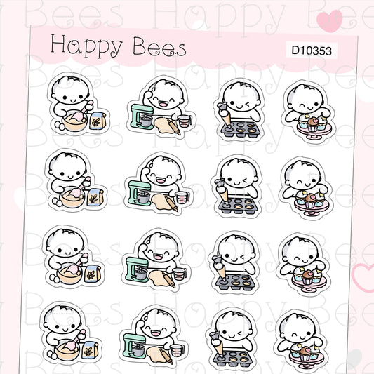 Baking Doodles - Cute Bakery Food Chores Housework Planner Stickers D10353
