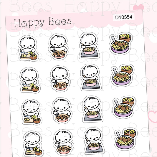 Cooking Doodles - Cute Meal Plan Food Chores Planner Stickers D10354
