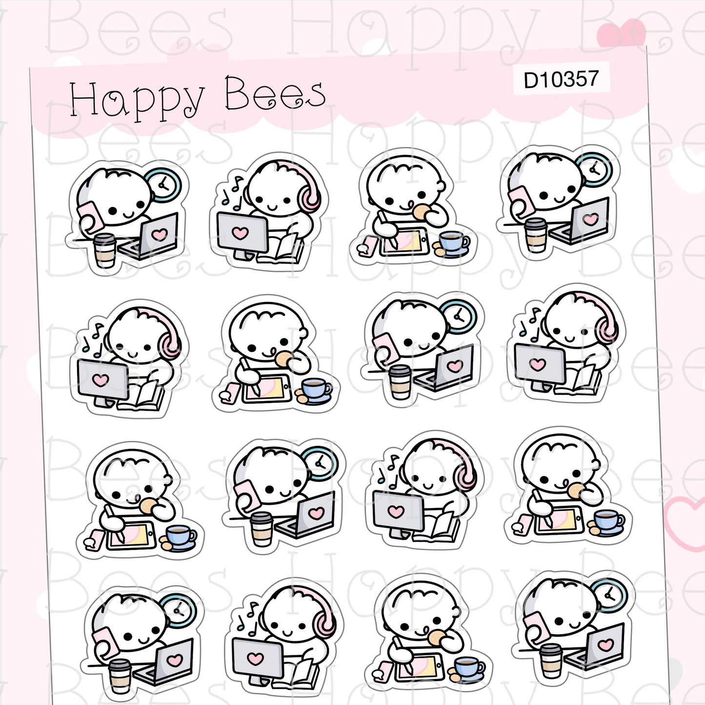 Multi Tasking Doodles - Cute Work Study Planner Stickers D10357