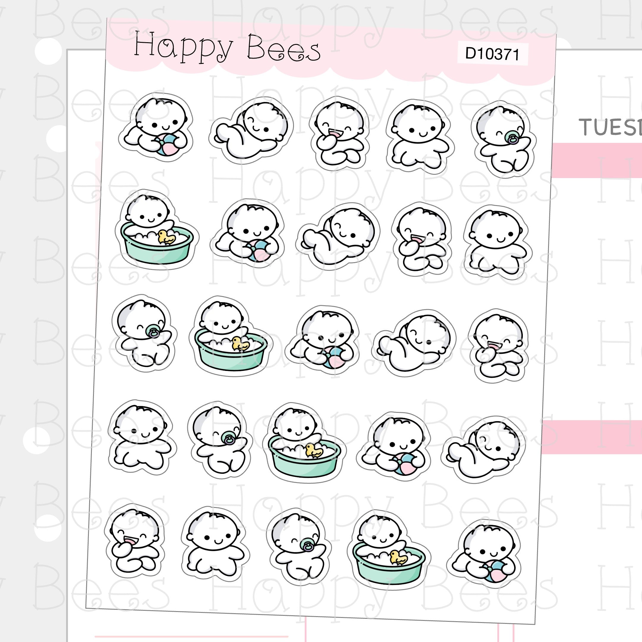 Baby Doodles - Cute Family Planner Stickers D10371