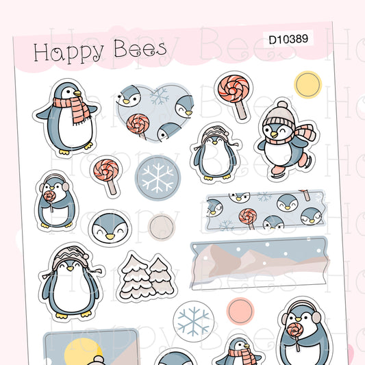 Snow Day Deco Sheet - Cute Doodles Journal Planner Stickers D10389