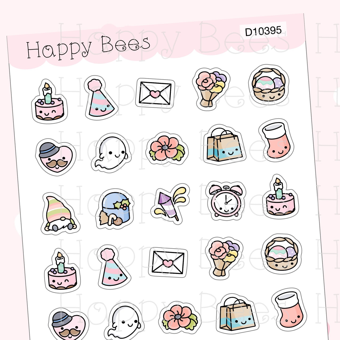 Mini Holiday Doodles - Cute Calendar Planner Stickers D10395