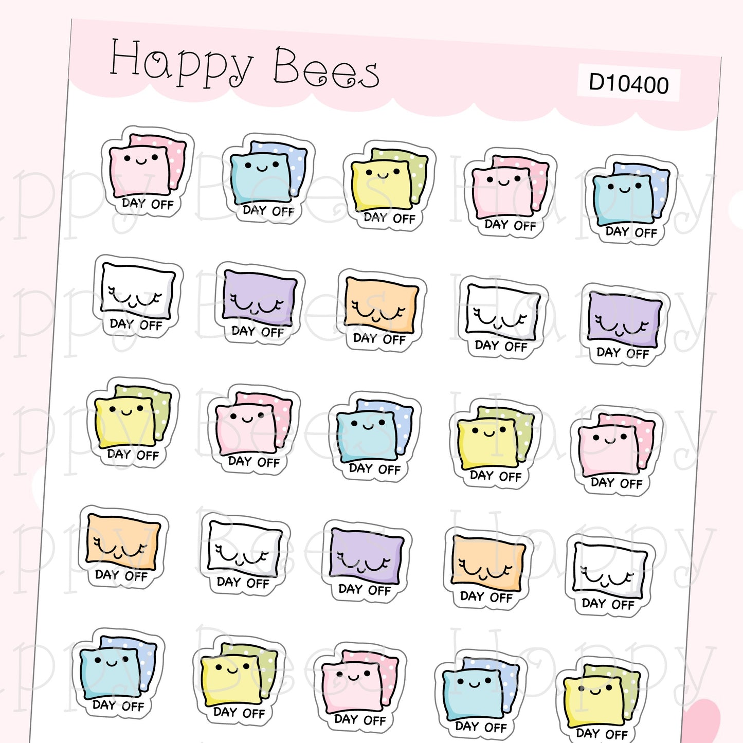 Mini Day Off Doodles - Cute Rest Day Sick Planner Stickers D10400