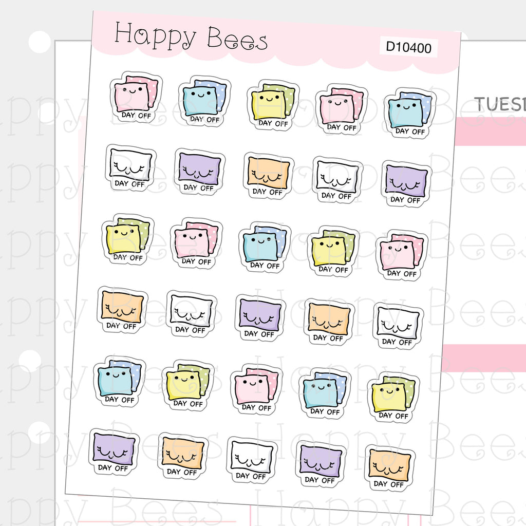 Mini Day Off Doodles - Cute Rest Day Sick Planner Stickers D10400