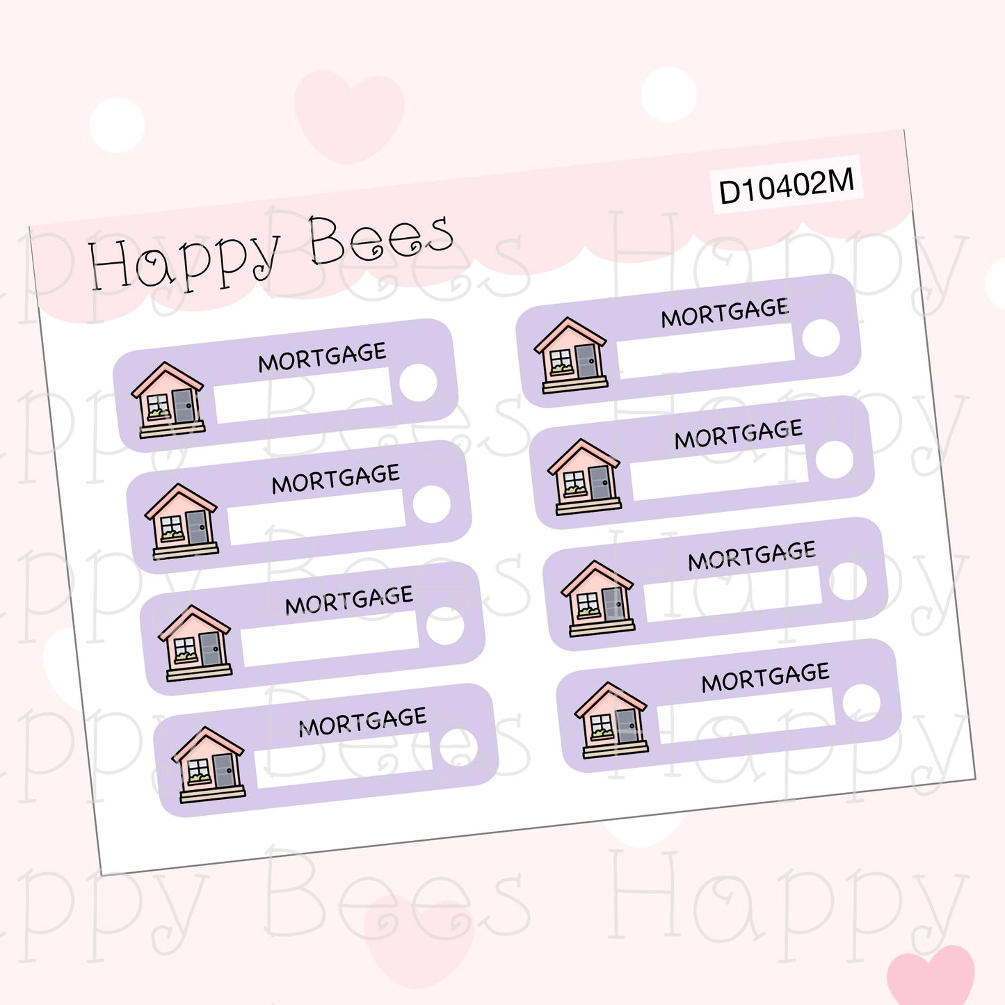 Mortgage / Rent Tracker Boxes - Cute Finance Hobonichi Cousin Planner Stickers D10402