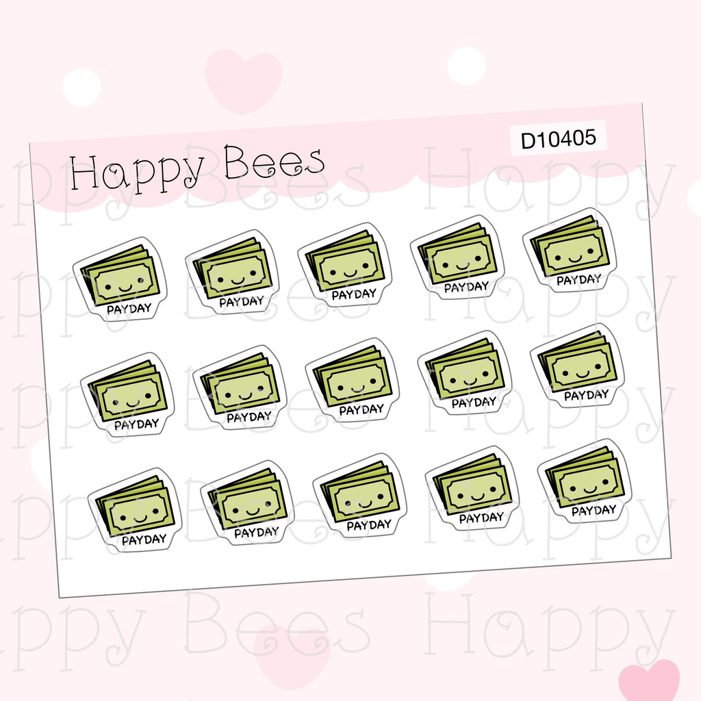 Mini Payday Doodles - Cute Finance Planner Stickers D10405