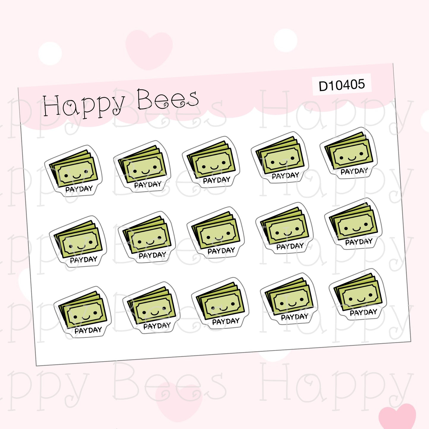 Mini Payday Doodles - Cute Finance Planner Stickers D10405