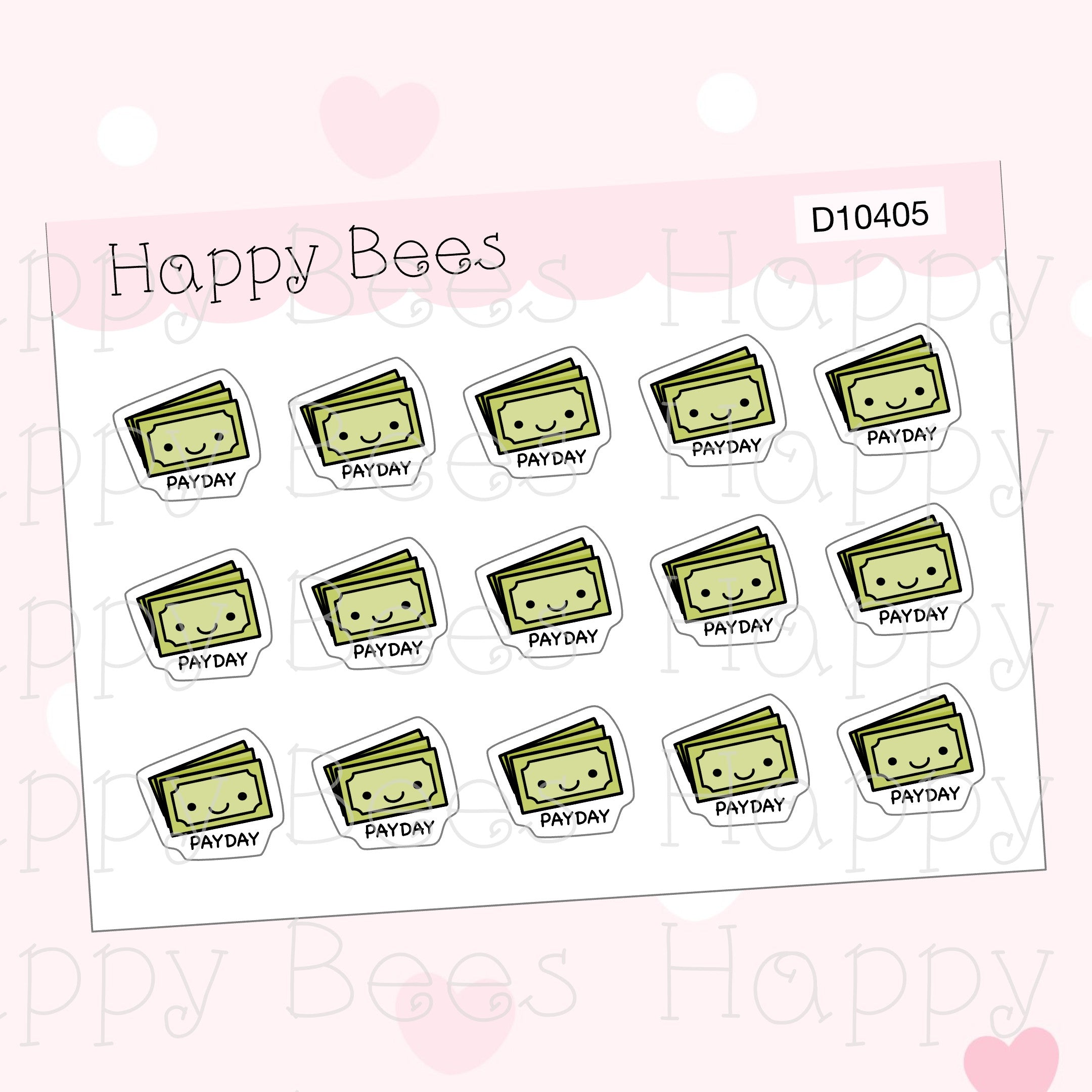 Mini Payday Doodles - Cute Finance Planner Stickers D10405