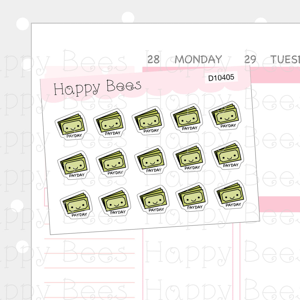 Mini Payday Doodles - Cute Finance Planner Stickers D10405