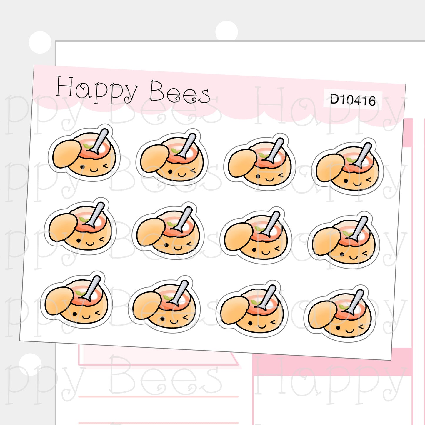 Bread Bowl Doodles - Cute Food Cozy Planner Stickers D10416