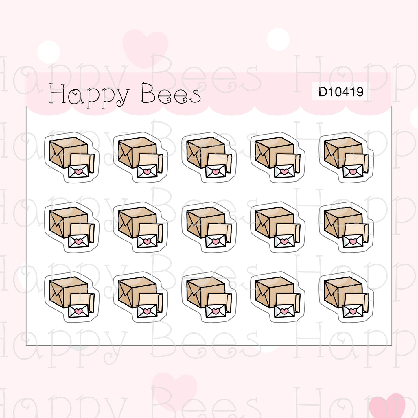 Parcel Mini Doodles - Cute Delivery Happy Mail Planner Stickers D10419