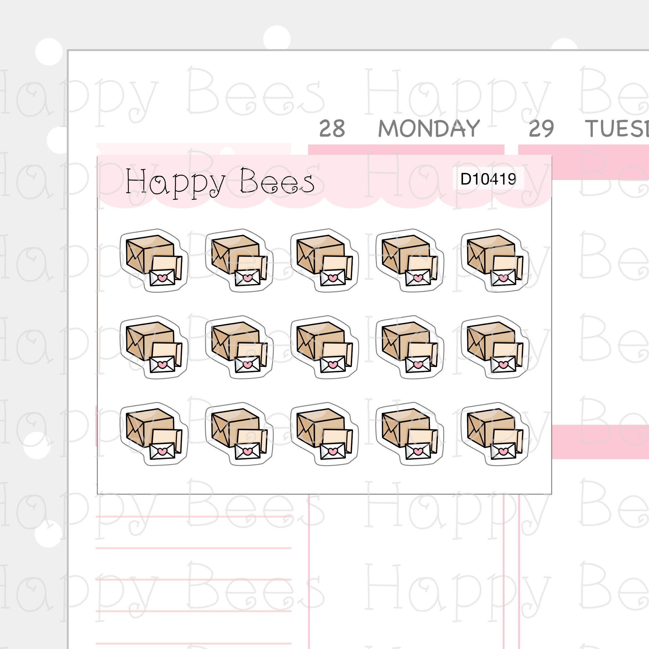Parcel Mini Doodles - Cute Delivery Happy Mail Planner Stickers D10419