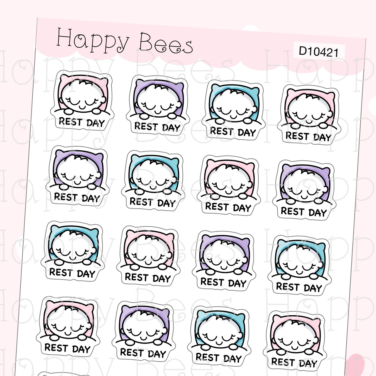 Rest Day Doodles- Cute Day Off Planner Stickers D10421