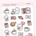 Valentine's Day Deco Sheet - Cute Doodles Journal Planner Stickers D10432