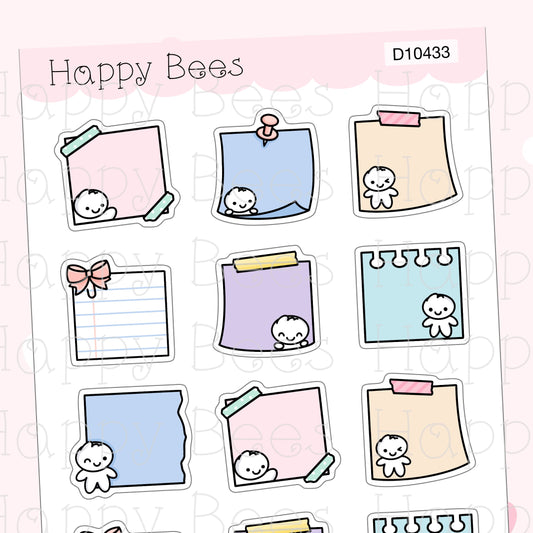 Sticky Notes - Cute Doodles Functional Planner Stickers D10433