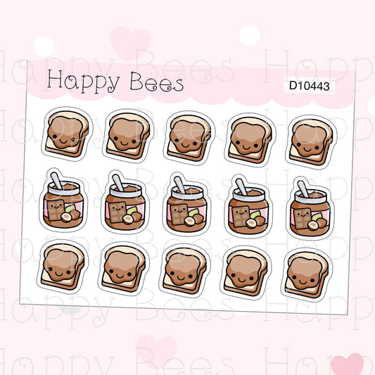 Chocolate Hazelnut Doodles - Cute Food Planner Stickers D10443