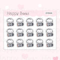 Low Battery Doodles - Cute Tired Mental Health Planner Stickers D10444