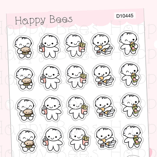 Fast Food Doodles Vol. 2 - Cute Takeout Planner Stickers D10445