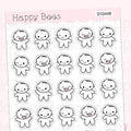 Happy Doodles - Cute Emotion Planner Stickers D10448