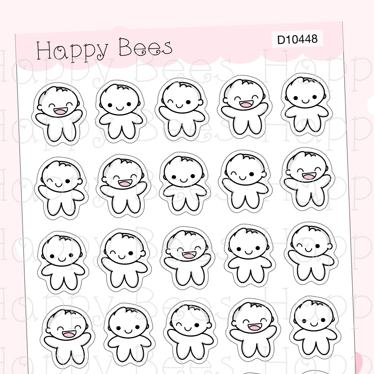 Happy Doodles - Cute Emotion Planner Stickers D10448