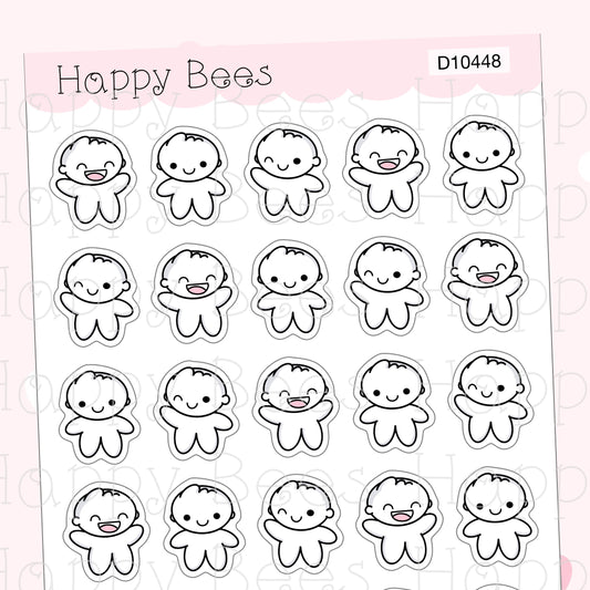 Happy Doodles - Cute Emotion Planner Stickers D10448