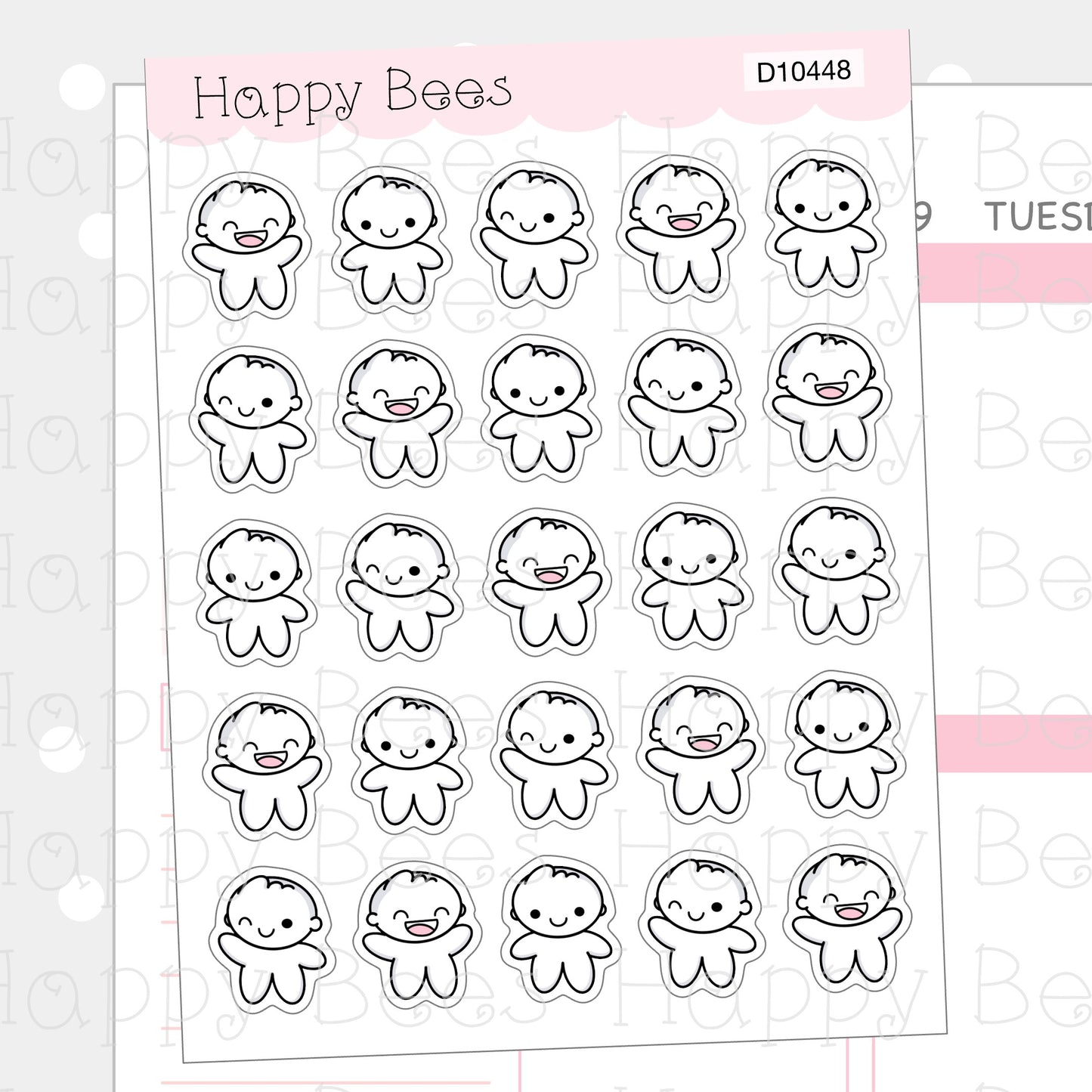 Happy Doodles - Cute Emotion Planner Stickers D10448