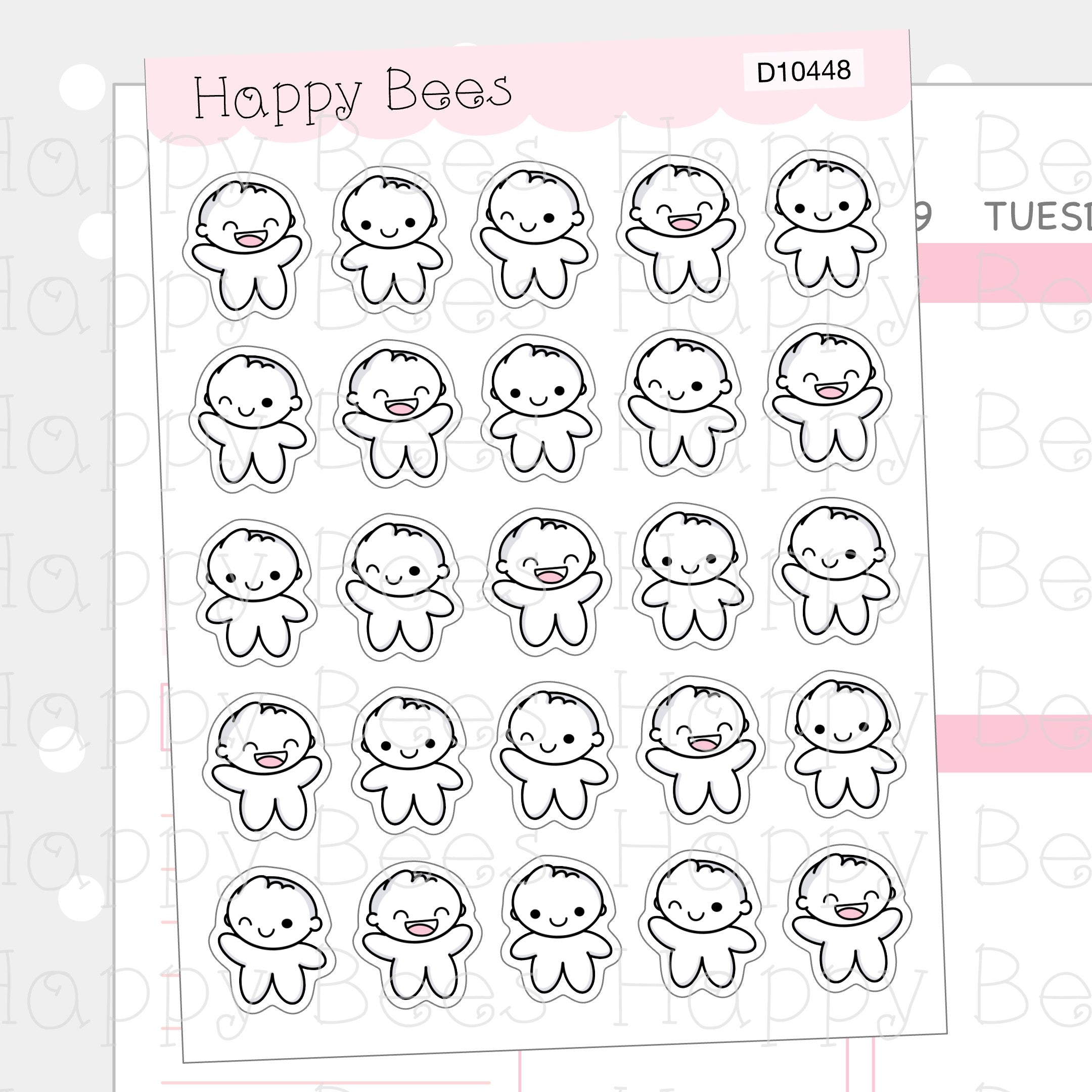 Happy Doodles - Cute Emotion Planner Stickers D10448