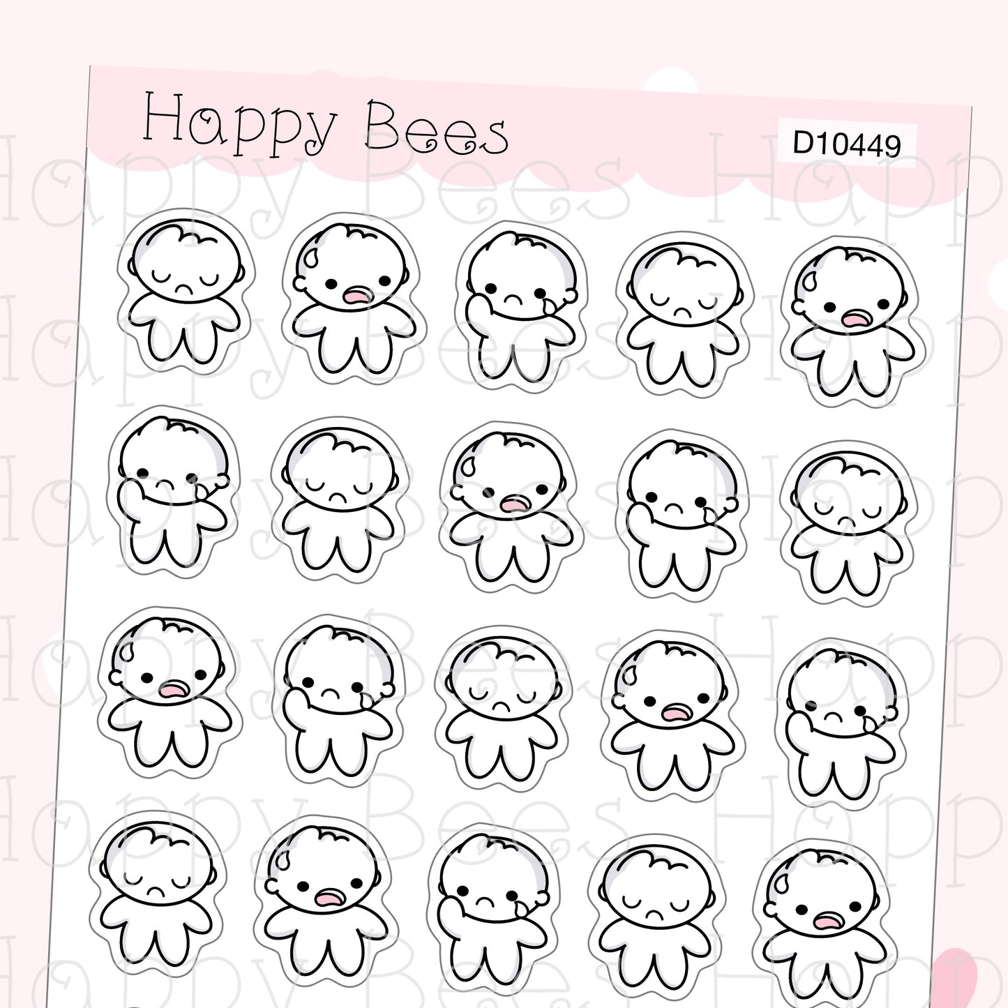 Sad Doodles - Cute Emotion Planner Stickers D10449