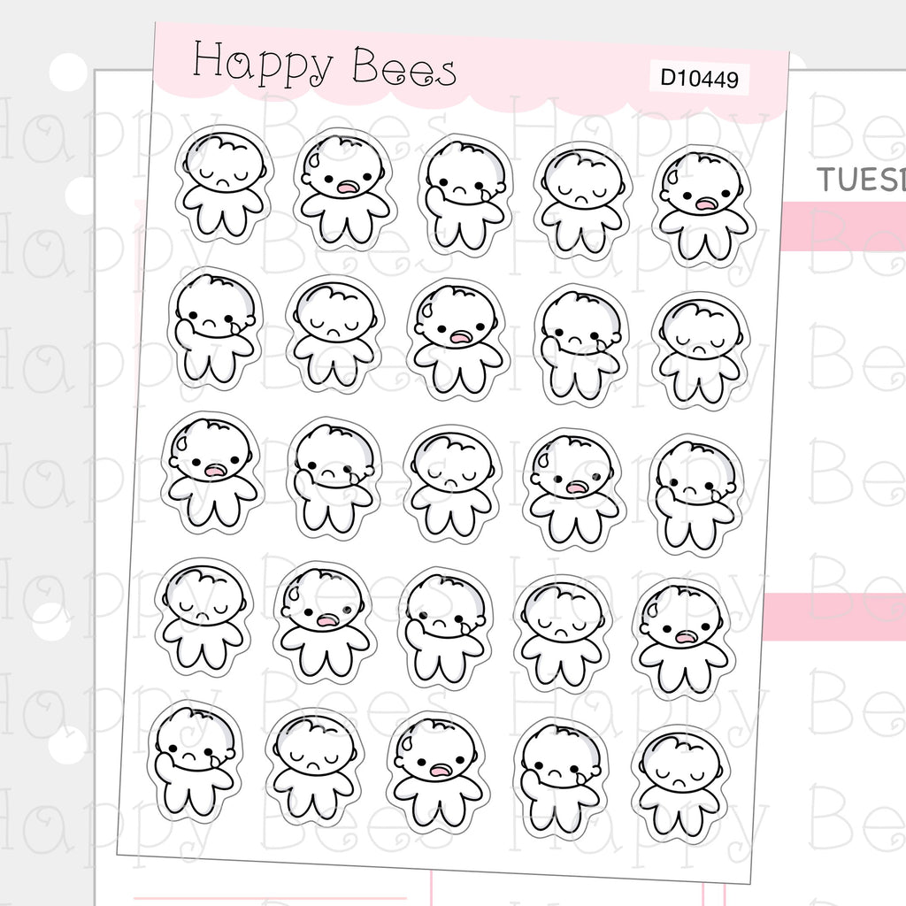Sad Doodles - Cute Emotion Planner Stickers D10449