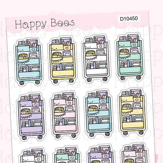 Planner Cart Doodles - Cute Planning Planner Stickers D10450