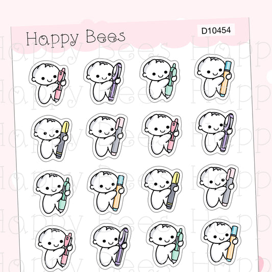 Gel Pens Doodles - Cute Planning Planner Stickers D10454