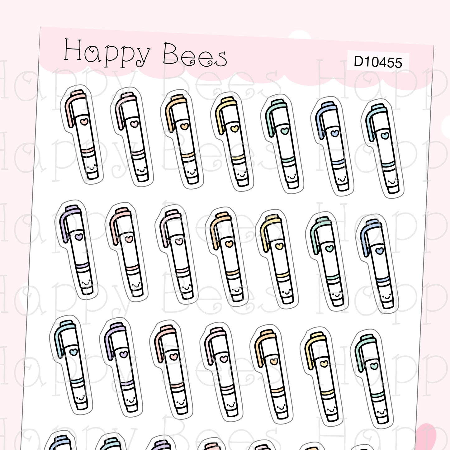 Highlighter Doodles Vol. 2 - Cute Planning Pens Planner Stickers D10455