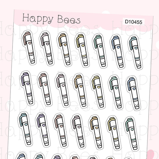 Highlighter Doodles Vol. 2 - Cute Planning Pens Planner Stickers D10455