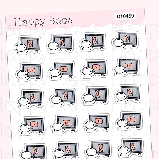 Binge Watch Doodles - Cute Tv Program Television Planner Stickers D10459