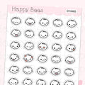 Mood Doodles Vol. 2 - Cute Emotion Heads Planner Stickers D10465
