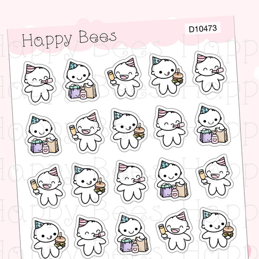 Party Time Doodles - Cute Celebration Planner Stickers D10473