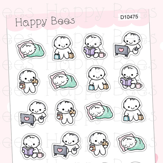 Me Time Doodles - Cute Relax Planner Stickers D10475