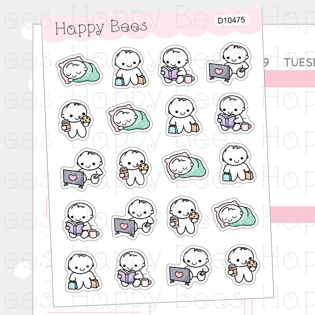 Me Time Doodles - Cute Relax Planner Stickers D10475