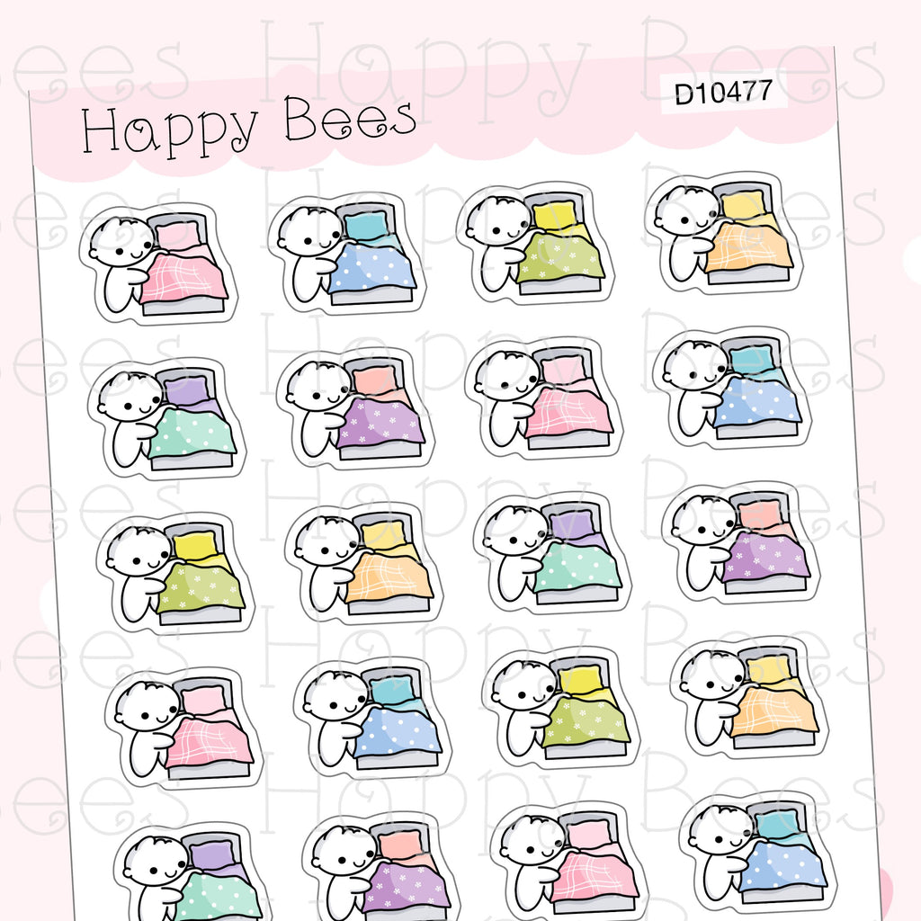 Change Bed Sheet Doodles - Cute Chores Cleaning Planner Stickers D10477