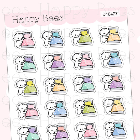 Change Bed Sheet Doodles - Cute Chores Cleaning Planner Stickers D10477