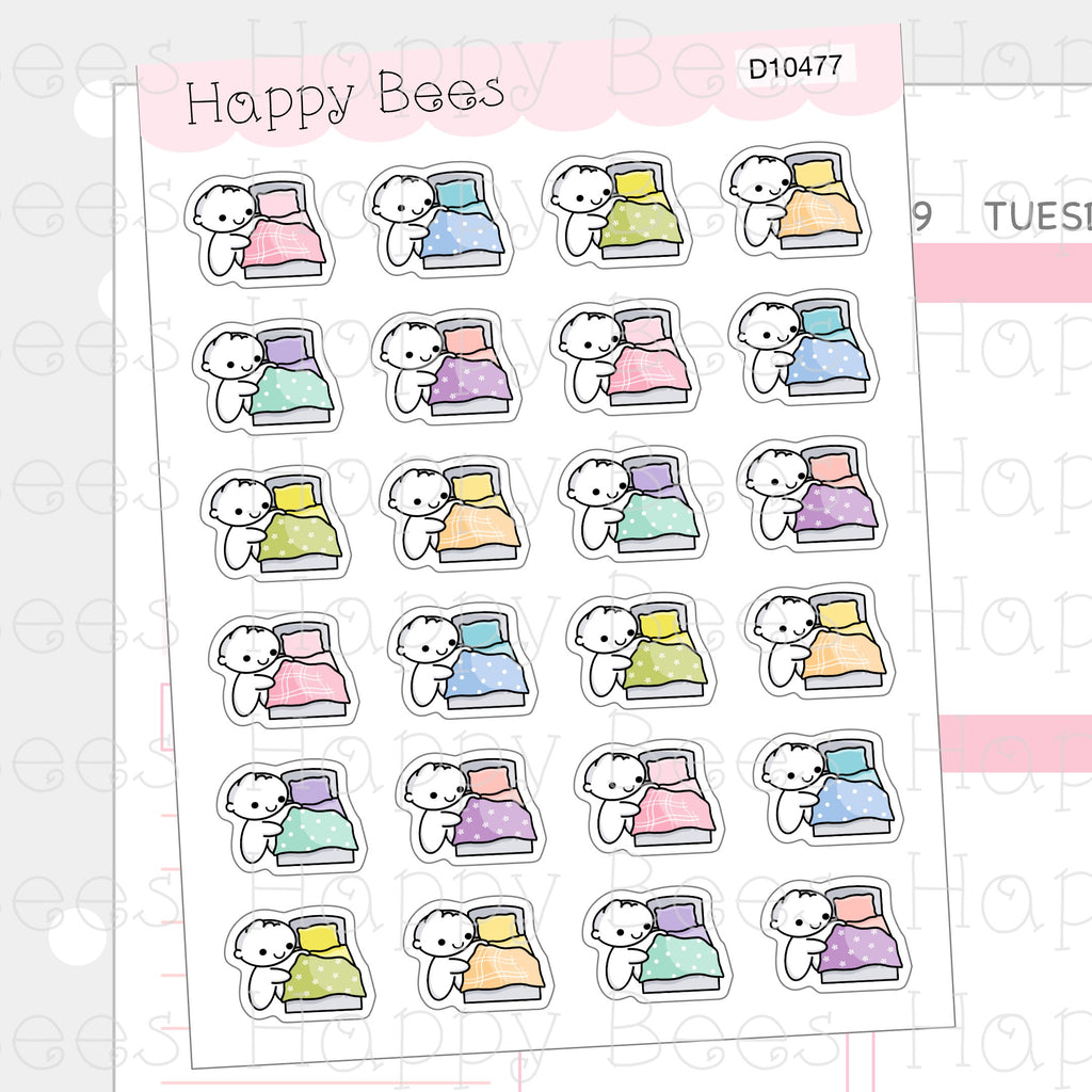 Change Bed Sheet Doodles - Cute Chores Cleaning Planner Stickers D10477