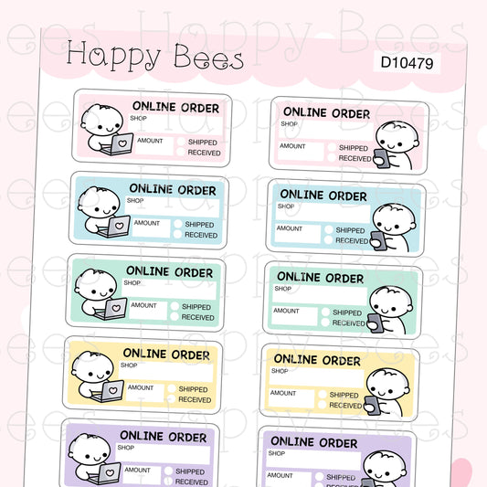 Online Order Boxes - Cute Doodles Hobonichi Cousin Chores Planner Stickers D10479